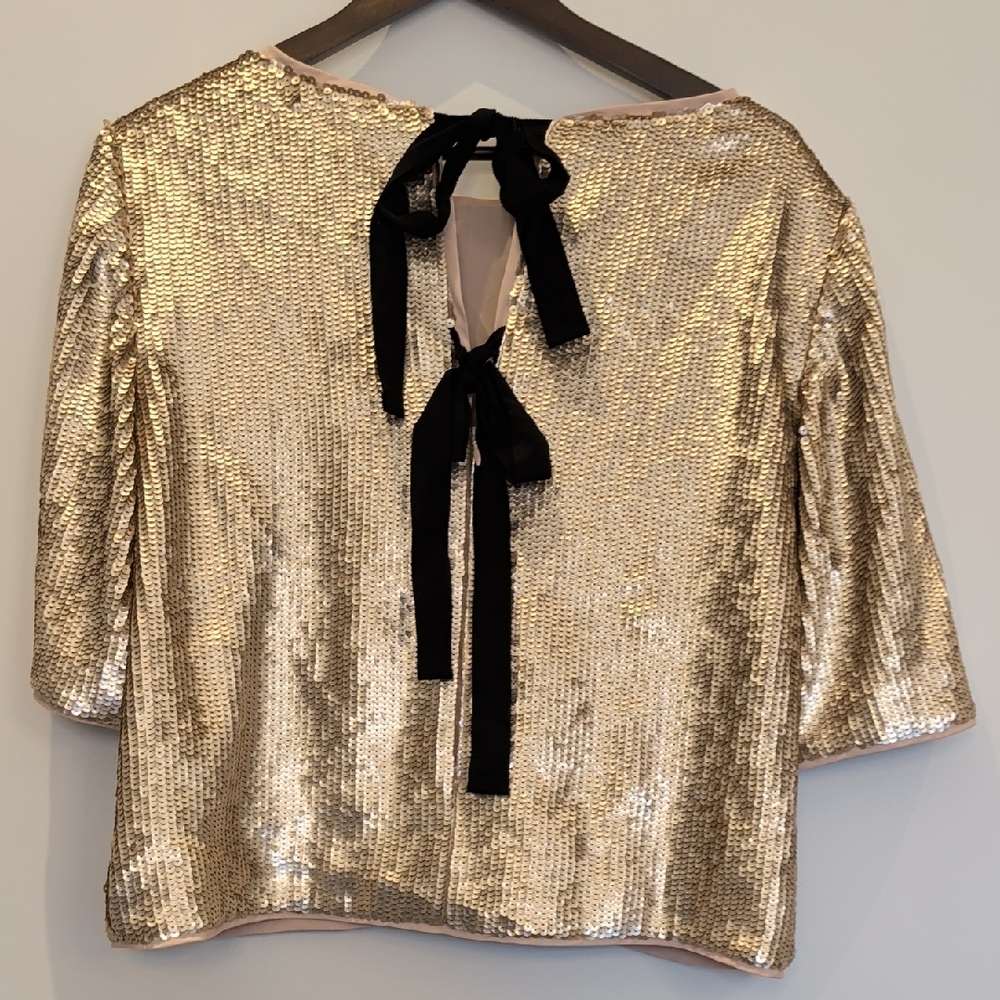 J. Crew Gold Sequin Blouse - Picture 4 of 7